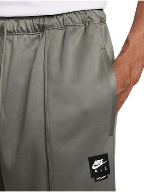 NWT Nike Air Mens Large Olive Track Pants Straight Leg Drawstring Polyester NEW